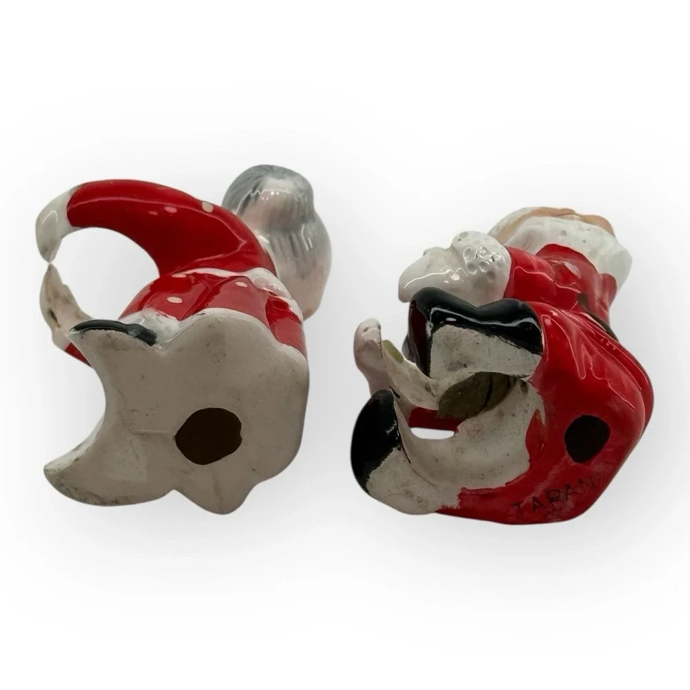 VTG 1950s–1960s Neidco Japan Santa & Mrs Claus Candle Climbers Figurines‎ Kitsch
